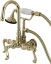 Aqua Vintage AE7T2FL Royale Wall Mount Clawfoot Tub Faucet, Polished Brass