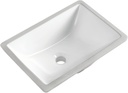Durable Rectangle Undermount Sink Vitreous Ceramic Lavatory Vanity Bathroom Restroom Sink Pure White (18.3"X13.0")