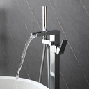 Free Standing Tub Faucet Chrome Tub Fillers Freestanding Bathtub Faucet with Hand Shower Swivel Waterfall Spout Floor Mount Shower Faucet with Hand Sprayer Soaker Tub Faucet Mixer Tap- Huifeidezhu