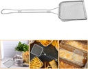 STOBAZA Fine Mesh Skimmer Spoon for Hot Pot and Frying Stainless Steel Fat Skimmer with Long Handle and Hanging Hole Food Strainer for French Fries Poached Eggs Vegetables and Meat 16.92 X 5.11 Inch