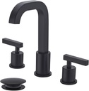 Bathroom Faucet Matte Black Modern with 2 Handle Centerset Faucet for Sink Vanity RV Farmhouse Sink,with 360°Swivel Spout,SW82757-2MB. ﻿
