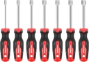 TOOLEAGUE 7Pcs SAE Nut Driver Set with 3-Inch Hollow Shaft,Pass Through Design,Nut Drivers Sizes 3/16, 1/4, 5/16, 11/32, 3/8, 7/16, 1/2-Inch for Hand-Making, Repair