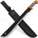 Machete with Saw 25" / 19" Heavy Duty Tool & Sheath - Ergonomic No-Slip Handle - Survival Knife with Serrated Blade - Machetes for Bushcraft Hunting Garden Cutting Trees and Yard Work