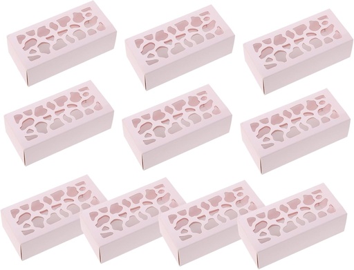 [BRSROBLQBF5BQDT6] Bakery Boxes for Cookies 10pcs Dessert Packaging Boxes with Window Easy to Store Transport