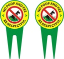 No Dog Poop Signs 2 Pack - Aluminum High Temperature Resistance - Prevent Pets from Pooping and Peeing on Beautiful Lawn/Patio/Yard/Garden - Be Respectful/No Poop And Pee, Double Sided 11.8 x 5.9