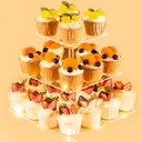 3 Tier Cupcake Stand Cupcake Holder, Acrylic Cupcake Tower with LED Yellow Light for 24 Cupcakes, Dessert Table Display Set for Birthday, Bar, Decor Weddings, Parties Events