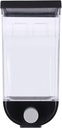 Square Dry Food Dispenser Wall Mounted Grain Storage Container Laundry Bead Cereal Dispenser for Kitchen Black ABS Large Capacity Transparent Press Button Design (1.5l)