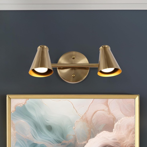 [BRSRAAYTDMJQK23L] KSANA Bathroom Light Fixtures, 2 Light Vanity Light Fixtures Adjustable Modern Gold Bathroom Vanity Lighting Over Mirror