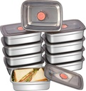 10 Pack Stainless Steel Food Storage Containers with Leak-Proof Lids, 37oz Reusable Metal Meal Prep Lunch Boxes, Stackable, Dishwasher Safe for Snacks, Fruits & On-the-Go Meals, BPA-Free
