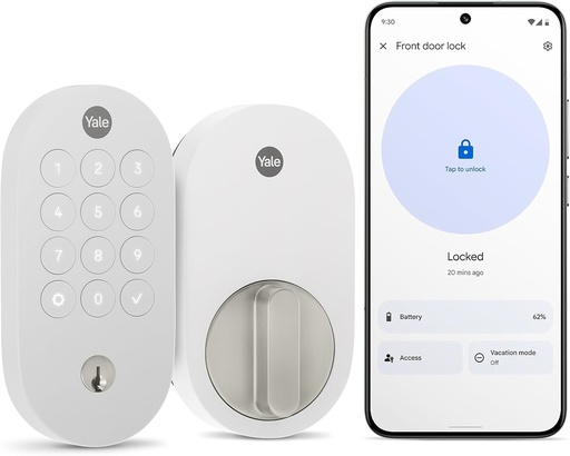 [BRSREED4OIBWGAIU] Yale Smart Lock with Matter - Made for Google Home - Snow - YRD510-MT1-SNW