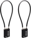 RESET-201 (2 Pack) 4 Digit Combination Padlock with 12 inch (30cm) Flexible Cable, Long Lock, Cable Lock for Trash Can, Locker, Luggage, Suitcase, Gun, Pistols, Helmet, 5mm Diameter, Black