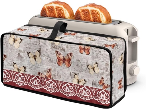 [BRSREHA7AENWY2QY] Butterfly Toaster Cover 2 Slice Long Slot 2 Slice Slim Toaster Cover, Heat-Resistant Kitchen Appliance Covers Dustproof Protective Covers for Bread Maker