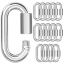 KINLINK 15PCS M6 1/4 Quick Link Chain Connector, 304 Stainless Steel Screw Carabiner, Small Locking Carabiner Clips Heavy Duty Chain Hooks for Connecting Hammock, Swing, Shade Sail-Capacity 875LB