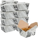 Restaurantware Bio Tek 30 Ounce Take Out Boxes 200 To Go Lunch Boxes - Tab-Lock Closure Heat-Tolerant Newsprint Paper Disposable Lunch Boxes Greaseproof For Hot And Cold Foods