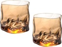 PiWine Beer Mugs Set,Japanese-Style Crystal Beer Glass Mugs Set Of 2,Special-Shaped Twisted Cups,Personalized & Funny Drinkware Cup For Sake Coffee Whiskey Wine-dream-250ml (Color : Amber)