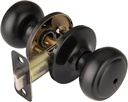 Matte Black Door Knobs,Interior Door Knob with Lock,Coastal Style Door knob for Privacy and Bedroom (Bath or Privacy)