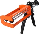 Epoxy Gun Dual Component Caulking Gun Manual Double Cartridge Caulk Gun Panel Bond Adhesive Applicator for 200 ml/6.75 fl oz Mix Ratio 1:1 and 2:1 e.g. 08115 08116, Orange