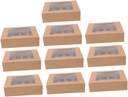 10pcs Clear Window Paper Cupcake Boxes for Muffins Pastries and Cakes Portable Bakery Packaging with Convenient Display for Home and Bakery Use