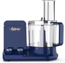 NutriChef Food Processor 2 Liter Capacity - Multipurpose & Ultra Quiet Motor - Includes 6 Attachment Blades & Silicone Feet to Prevent Slippage -12 Cup Capacity- Pre-Set Speed For Easy Use, Royal Blue