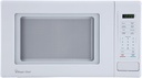 Magic Chef 0.9 Cubic Feet 900 Watt Stainless Countertop Microwave Oven for Compact Spaces with 6 Pre Programmed Cooking Modes, White