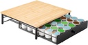 Coffee Pod Drawer, Under Coffee Pot Storage Sliding Drawer, Pod Holder Basket Counter Organizer, 36 Capsules Storage, for Home Kitchen