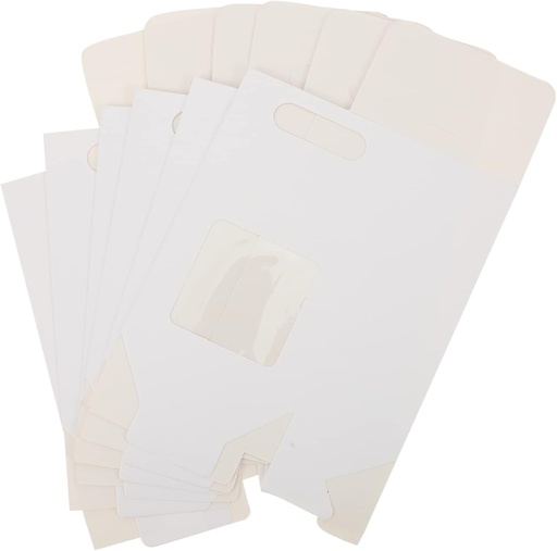 [BRSREFLRAF6GYETD] 12Pcs Cupcake Boxes with Clear Window Paperboard Muffin Packing Box Easy Assembly Dessert Box for Candy and and Special Events