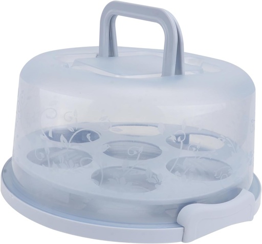 [BRSRAGAOOQHBQ33G] Portable Cake Carrier Cover 7 Cupcake Box Cake Storage Container Organizer Box Blue