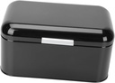 Metal Bread Storage Container Capacity Kitchen Organizer Box for Home Bakery Iron and Plastic Material Space Saving Black Bread Bin for Fresh Loaf Preservation