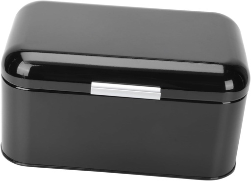 [BRSREGINOYHAKFDH] Metal Bread Storage Container Capacity Kitchen Organizer Box for Home Bakery Iron and Plastic Material Space Saving Black Bread Bin for Fresh Loaf Preservation