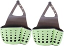 2pcs Thickened Double Layer Hanging Storage Basket Sink Shelving Bag for Kitchen Bathroom Light Green Hanging Drain Basket for Items