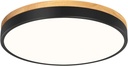 Vikaey Modern Wood LED Ceiling Light Fixture, Minimalist Black Flush Mount Ceiling Lamps, Round Ceiling Lighting Fixtures for Bedroom, Dining Room, Kitchen, Laundry Room, Hallway (NOT Dimmable)