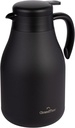 GrandTies 61oz Stainless Steel Thermal Coffee Carafe - Insulated Double Walled Vacuum Coffee Pot, Hot Water Dispenser - Thermal Bottle for Hot Drinks, 12 Hour Heat Retention (Midnight Black)