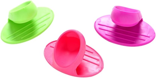 [BRSROBQOBEFRM3IY] 3pcs Protective Hand Clips Set Insulation Finger Set for Oven Microwave Silicone Glove Kitchen Accessories Heat Resistant Easy Cleaning Random Colors