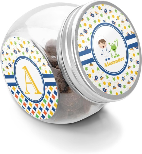 [BRSWGAQCARYA23T7] YouCustomizeIt Personalized Boy's Space Themed Puppy Treat Jar