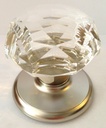 Gainsborough Dummy Wardrobe Closet Door Knob (Sonata Crystal & Satin Nickel)