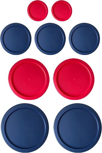 [BRSW2GT7A55AICI4] Replacement Lids for Pyrex Glass Food Storage Containers Round (2) 7202-PC 1 Cup (3) 7200-PC 2 Cup (2) 7201-PC 4 Cup (2) 7402-PC 6/7 Cup Red Blue