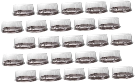 [BRSRAAYYOYBRQFDL] 25pcs Clear Lid Round Cake Boxes Plastic Cake Containers with Lids for for Treats Packaging