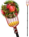 Fruit Picker Pole with Basket Telescoping, 9.5Ft Adjustable Fruit Picker Tool with Fruit Picker Basket, Apple Picker Pole for Citrus Peach Pear Cherry Fig Avocado Mango, Fruit Grabber for Harvesting