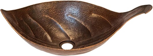 [BRSWKYYKAR6WME3M] Premier Copper Products PVLFDB 21.25-Inch Leaf Vessel Hammered Copper Sink