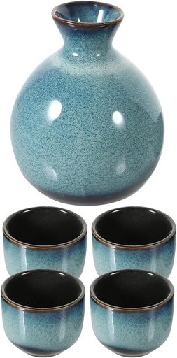 [BRSRABIRBANBMD3Z] IMIKEYA Japanese Style Sake Pot and Cups Simple Wine Cups Elaborate Storage Containers