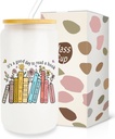 Book Lovers Can Glass Cup, 16oz Iced Coffee Tumbler with Lid and Straw, Reading Gift for Book Lovers