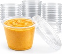4U'LIFE 5.5 oz Clear Plastic Souffle Cup/Portion Cup With Lids-50 Sets