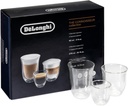 DeLonghi Coffee Connoisseur Glasses (set of 6): 2 Espresso, 2 Cappuccino, 2 Latte Macchiato