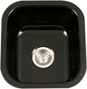 Houzer PCB-1750 BL Porcela 13 Inch Enamel Steel Bar Sink, Undermount, Cabinet Compatibility, Single Bowl, Non Porous Surface Impervious to Cracks and Chips, Black