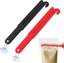 2pack Food Bag Pouch Cutter Opener Slicer Food Bag Squeezer with Stainless Steel Blade and Squeezer Includes Hang Chain and Suction Cup for Easy Storage(COLOR:as shown)