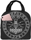 Nordic Viking Mjolnir Thor'S Hammer Norse Germanic Mythology Symbol Lunch Box For Women Men Reusable Insulated Leakproof Lunch Bags Cooler Tote Bag For Work Picnic Or Travel