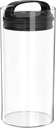 Prepara Evak Fresh Saver, Medium-Tall Airless Canister with Black handle, 2.3 Quart, Clear