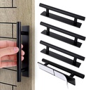 4 Pack Adhesive Cabinet Handles Pulls, Self Stick Door Handles ABS Plastic Pulls Push Peel and Stick Pull Helper Drawer Pulls Wardrobe Handle Furniture Handles, Black