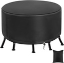 Patio Furniture Set Covers Waterproof Round Patio Furniture Table Covers Outdoor Windproof Garden Table Cover (S: 62"DIAx 27.5"H)
