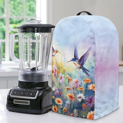 [BRSRE2QBCBYWE2Q7] Hummingbird Daisy Blender Cover Anti Splash Kitchen Food Processor Cover Dust Fingerprint Appliance Protector with Top Hand Adjustable Drawstring for Countertop Appliances